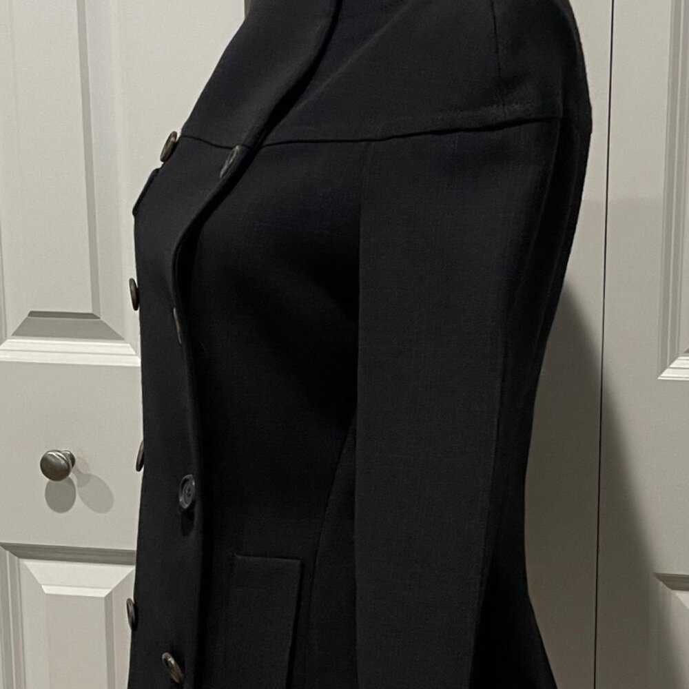 PRADA NAVY AND BROWN PLAID DOUBLE BREASTED BLAZER - SIZE 40 IT - Picture 11 of 12